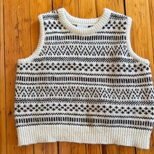 Primark Brown and Cream Patterned Sweater Vest